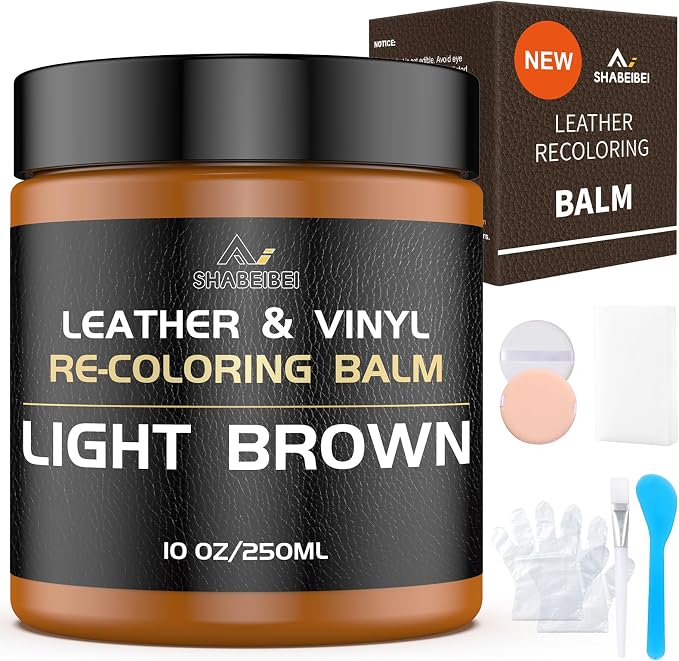 Leather Recoloring Balm, 10oz Leather Color Restorer Leather Repair Kit by SHABEIBEI