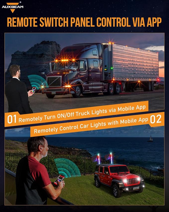 Auxbeam 8 Gang Switch Panel Bluetooth AR-800 RGB Switch Pod - Image 6