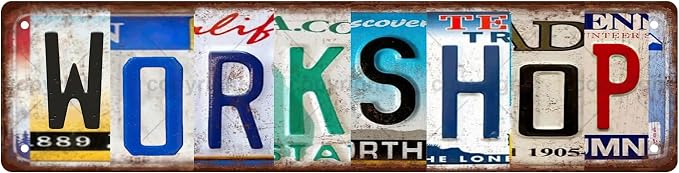 WORKSHOP Vintage Metal Tin Sign, Street Sign, Home Decor, Room Decor, Wall Decor by Unknown