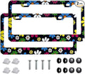 Hippie Flower License Plate Frame-2 Pack Colorful Daisy Blossom License Plate by Unknown