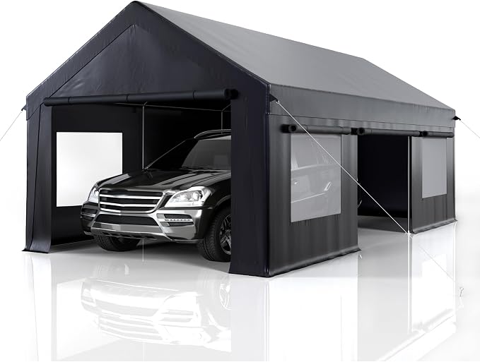 Carport 12' x 20' Heavy Duty Portable Garage, Carport Canopy - Image 6