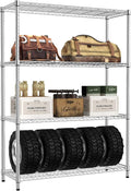 IZEUK 1400 LBS Garage Chrome Shelving Wide Storage Shelves 4 Tier Adjustable by Unknown