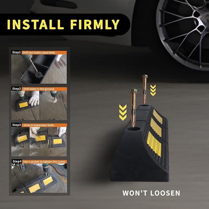 Parking Stopper for Garage Parking Aid 1 Pack Block, Car Truck Curb Floor - Image 3