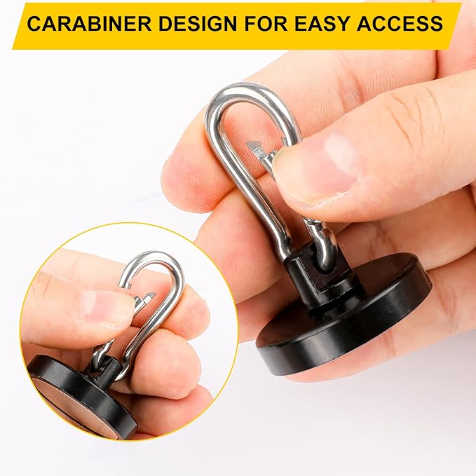 DIYMAG Black Magnetic Hooks, 150LBS Strong Heavy Duty Neodymium Magnet Hooks - Image 5