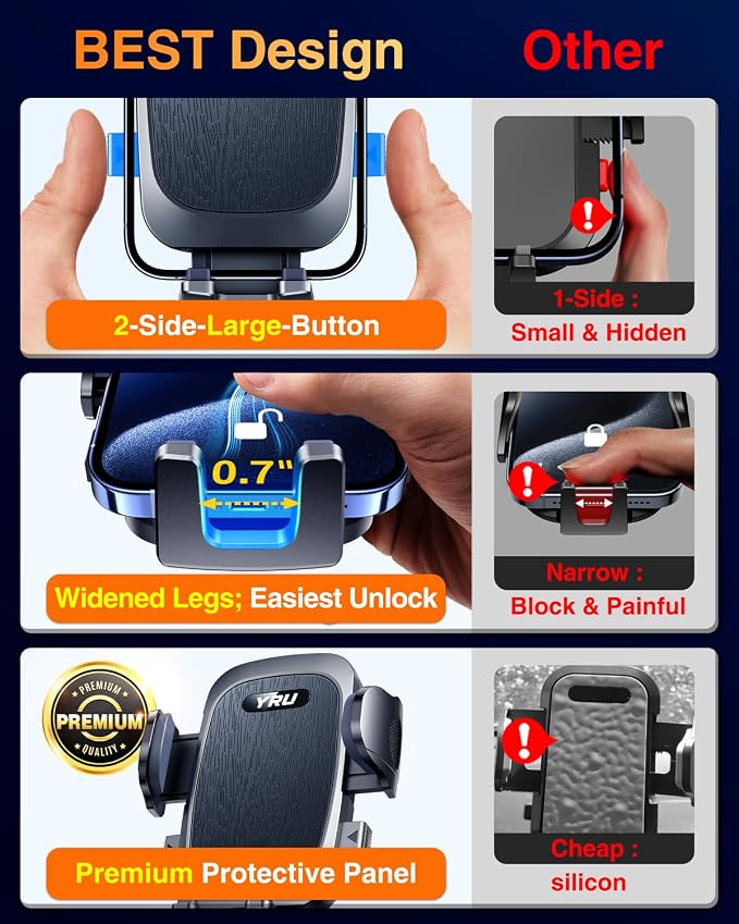 2025 YRU Ultimate Car Phone Holder Mount 【90+LBS Safest Strongest&Patent - Image 5