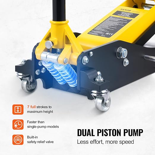 VEVOR Low Profile Floor Jack 2 Ton, Heavy Duty Aluminum Hydraulic Racing Floor - Image 4