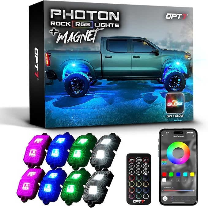OPT7 Photon RGB LED Magnet Rock Lights by OPT7