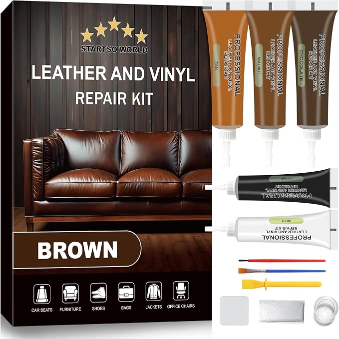 STARTSO WORLD Brown Leather & Vinyl Repair Kit by STARTSOWORLD