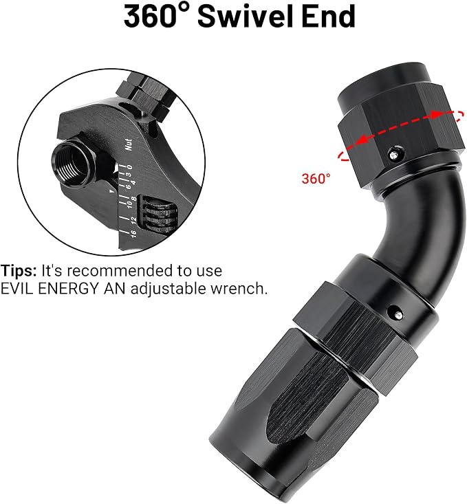EVIL ENERGY 4AN 60 Degree One Piece Full Flow Hose End Fitting Swivel - Image 4