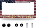 in God We Trust License Plate Frame American Flag License Plate Stainless Steel by GORSNKYE