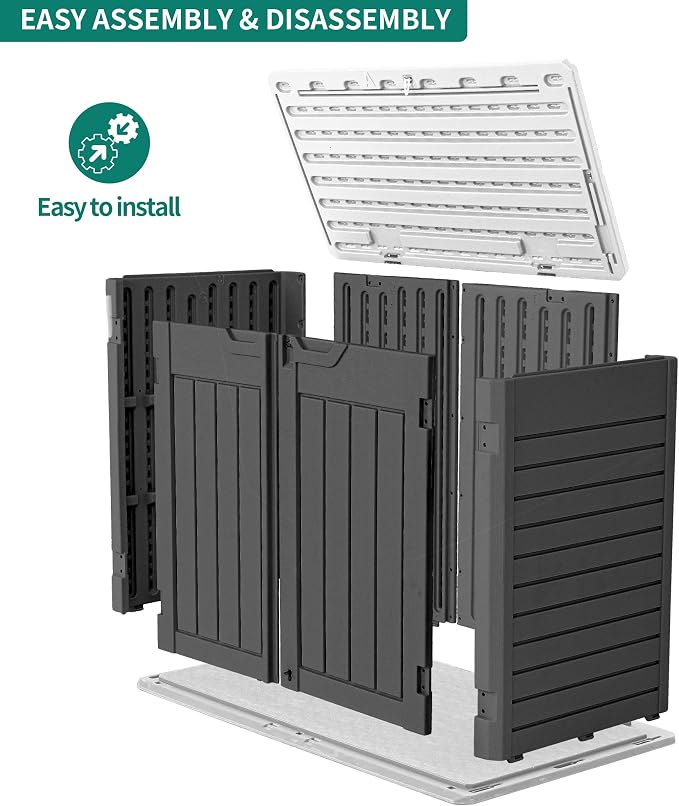 YITAHOME Outdoor Resin Storage Sheds, 39 in Height Lockable Waterproof - Image 6