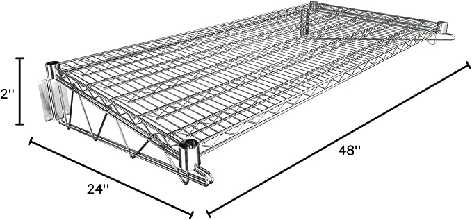24" x 48" Chrome Wire Wall Mount Shelf - Image 3