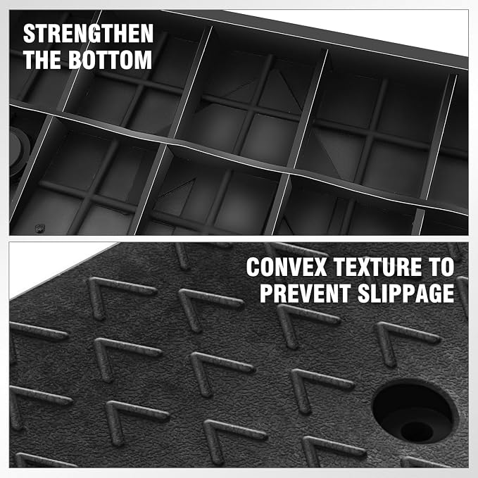 DNA MOTORING 2pcs 2.2" Rise Rubber Arrow Curb Ramp Heavy Duty Loading Driveway - Image 6