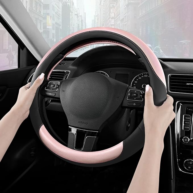 Road Comforts Steering Wheel Cover – Breathable Leather Steering Wheel Cover - Image 4