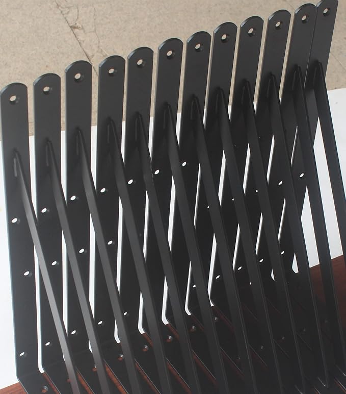 32 Pack L14 x H 10" Black Heavy Duty Shelf Brackets - Image 5