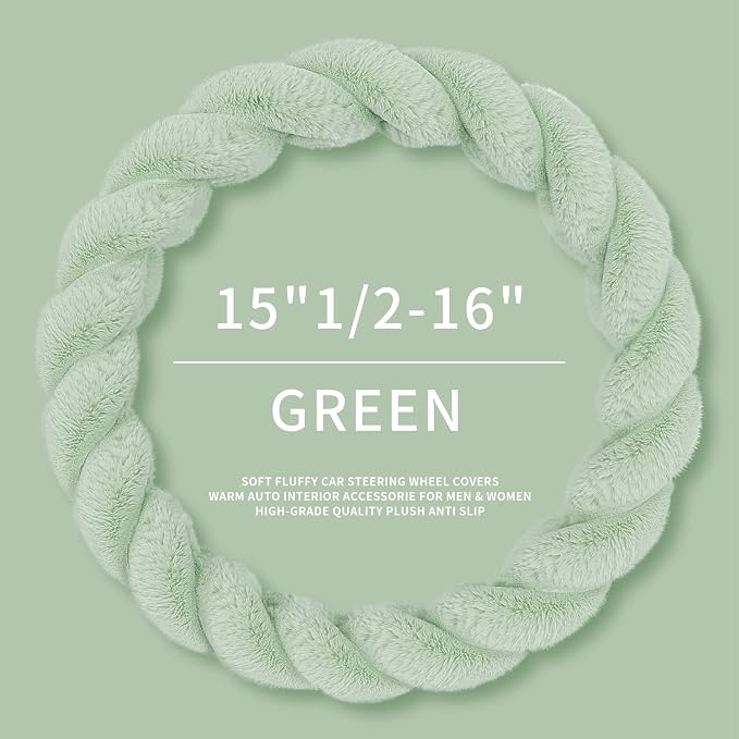 Luxury Fluffy Winter Car Steering Wheel Cover - Image 3