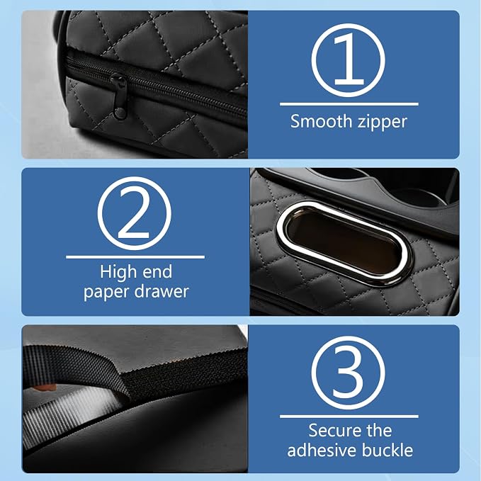 Universal Car Armrest Cushion Organizer, Leather Armrest Cover - Image 4