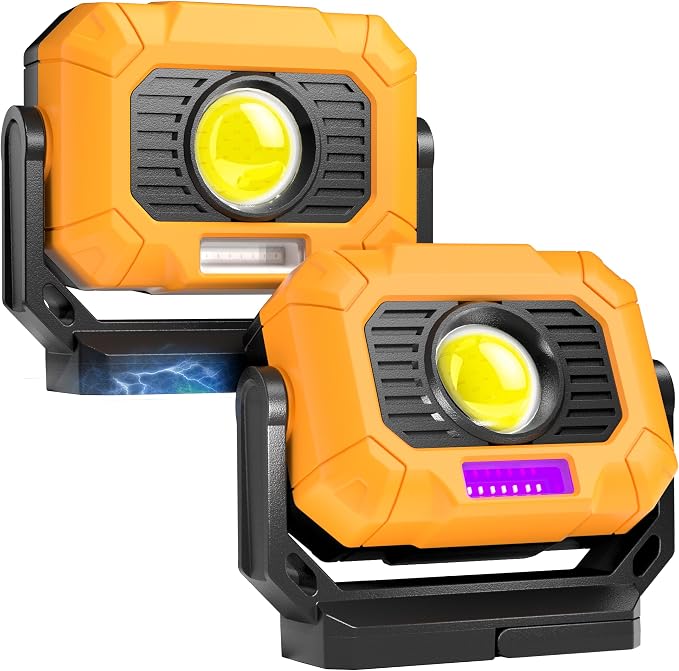 Adelante 2Pack Magnetic Work Light Rechargeable, 1500LM LED Work Light by Adelante