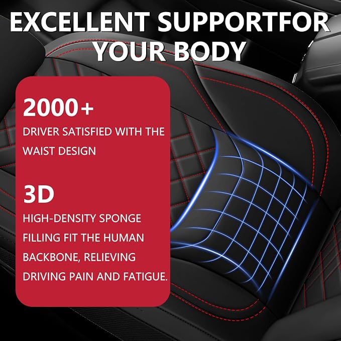 BABYBLU Chevy Chevrolet Silverado GMC Sierra Car Seat Covers Fit 2007-2023 2024 - Image 5