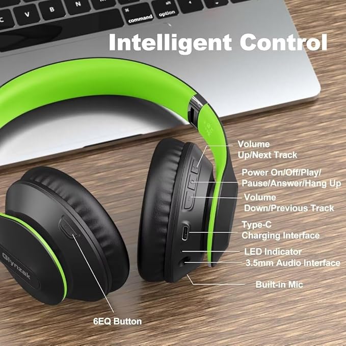 Wireless Bluetooth Headphones Over Ear, 65H Playtime HiFi Stereo Headset - Image 6