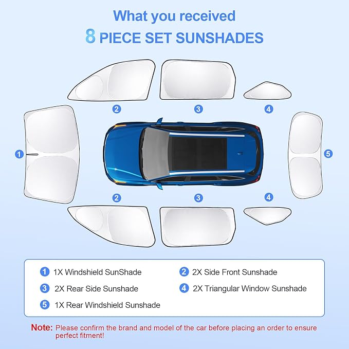 8pcs Car Window Shades for Kia Sorento SUV 2021-2025 Accessories, Windshield - Image 7