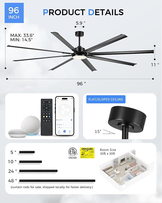 96-Inch Industrial Ceiling Fan - Image 5