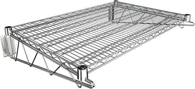 24" x 36" Chrome Wire Wall Mount Shelf by Krollen+Industrial