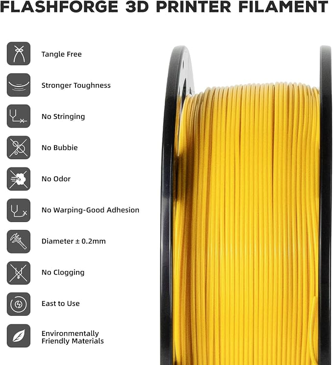 FLASHFORGE PLA Filament 1.75mm, 3D Printer Filament 1kg Spool, Dimensional - Image 2
