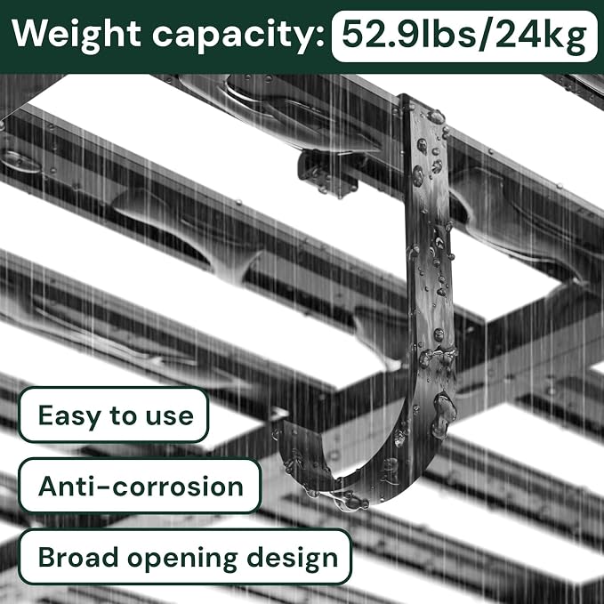 SunsGrove Heavy-Duty 4-Pack Overhead Garage Ceiling Storage Hooks, Add-On - Image 6