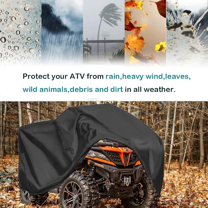 QYMOTO ATV Cover, Large ATV Cover XL 2-UP 4 Wheeler Quad Outdoor Full - Image 8