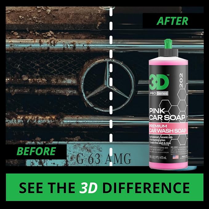 3D Pink Car Soap – 16 oz |pH Neutral Car Wash Soap - Image 2