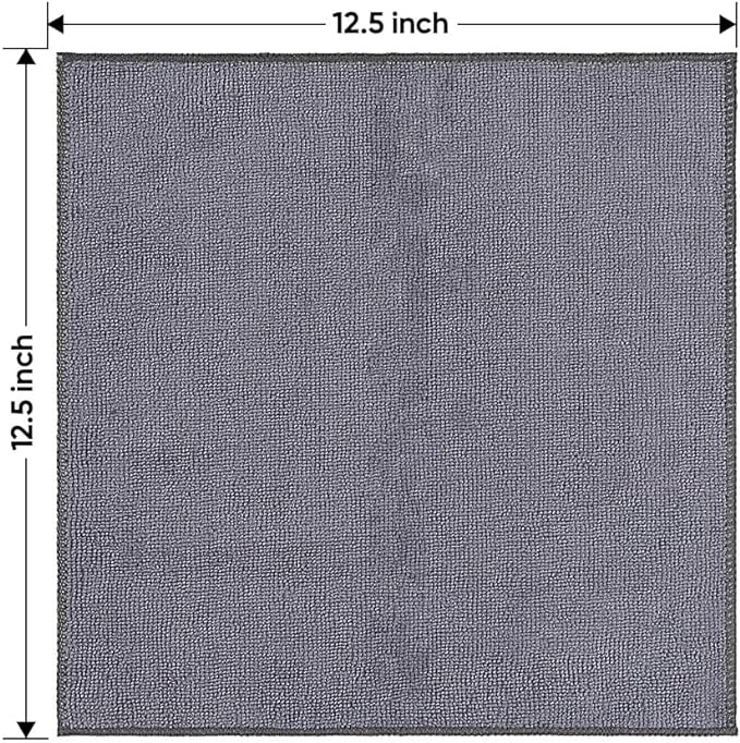 HOMEXCEL Grey Microfiber Cleaning Cloth 6 Pack, 12.5 x 12.5 inch Microfiber - Image 7