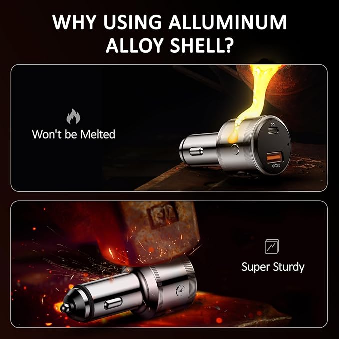 Bluetooth Transmitter for Car, LENCENT Full Metal Bluetooth 5.3 Car Adapter - Image 4