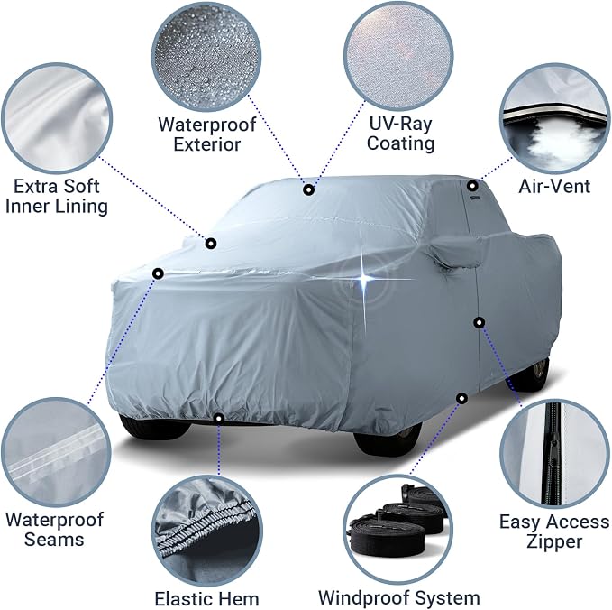 iCarCover Fits 2004-2024 Titan Crew Cab, 5.6 ft Short Bed Nissan Truck Cover - Image 4