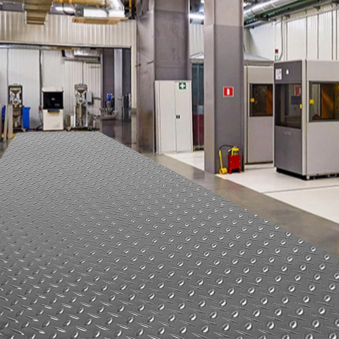 Boshen 7.5Ft x 17Ft Rubber Flooring Mats 1.6mm Diamond Plate Flooring Roll - Image 7