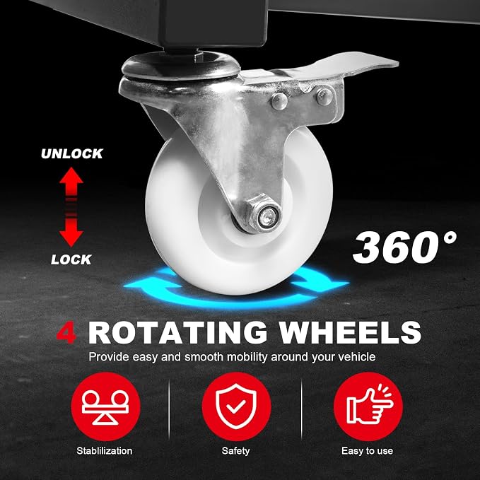 Topside Creeper for Trucks, 400 LBS Capacity High Top Creeper, 4 Swivel Caster - Image 4