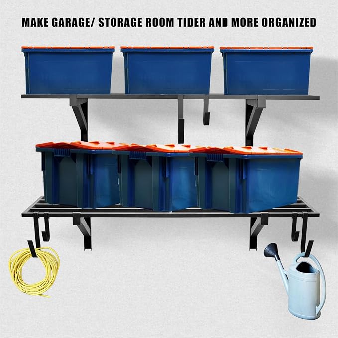 2 Pack Heavy Duty Garage Wall Shelving, Holds 200 lbs Each, Garage Shelving - Image 6