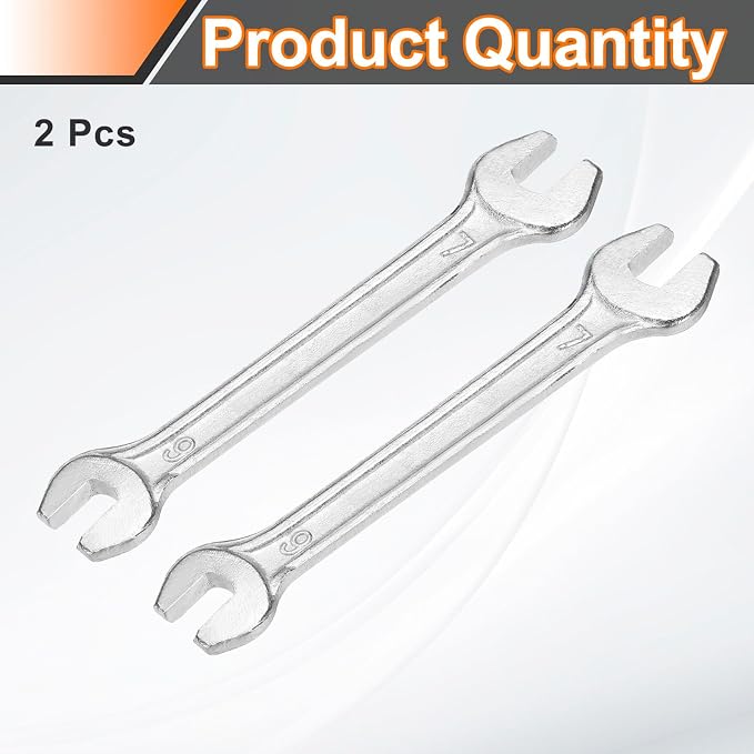 HARFINGTON 2pcs Double Open End Wrench 6mm x 7mm Metric 15 Degree Offset Angle - Image 3