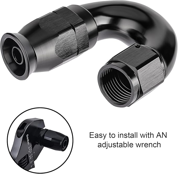 EVIL ENERGY 4AN 180 Degree PTFE One Piece Full Flow End Hose Fitting Aluminum - Image 6