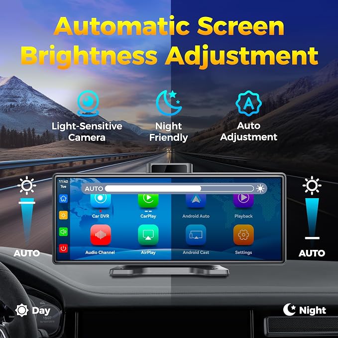 10.26" Wireless Apple CarPlay Android Auto Car Screen - Image 5