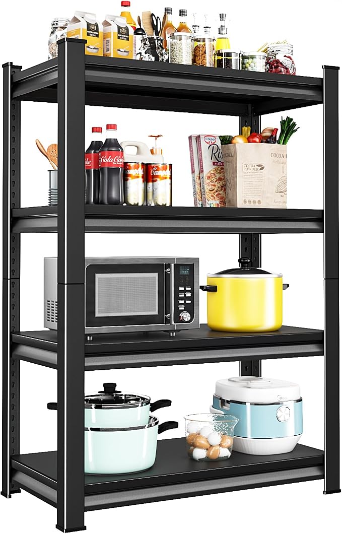1400LBS Garage Storage Shelves Heavy Duty, 4-Tier Garage Shelving Heavy Duty by SUPPNEED