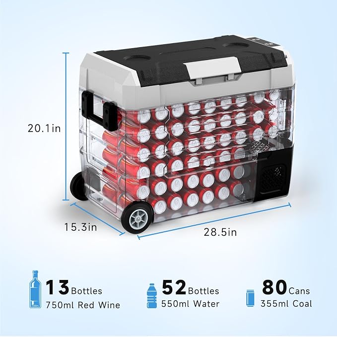 SubSun Electric Cooler, 58QT Car Refrigerator, Portable Freezer 12V/24V DC and - Image 7