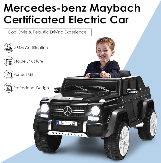 HONEY JOY Ride On Truck, Licensed Mercedes-Benz Maybach G650 Battery Powered - Image 4