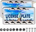 License Plate Frames for Women Black and White License Plate Protector for Men by Unknown