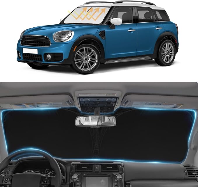 Sun Shade for 2017-2024 2025 Mini Countryman Cooper F60 SUV Windshield Sunshade by SLOGENTO