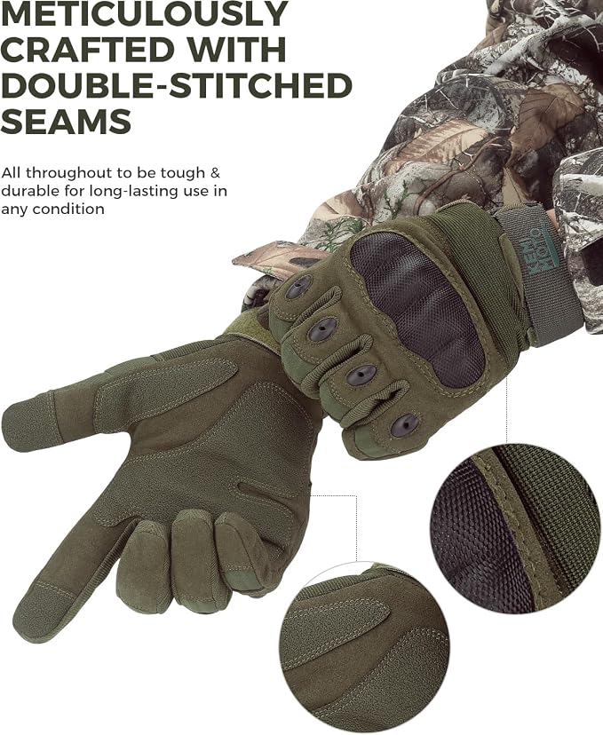 KEMIMOTO Tactical Gloves for Men, Touchscreen Motorcycle Gloves - Image 4