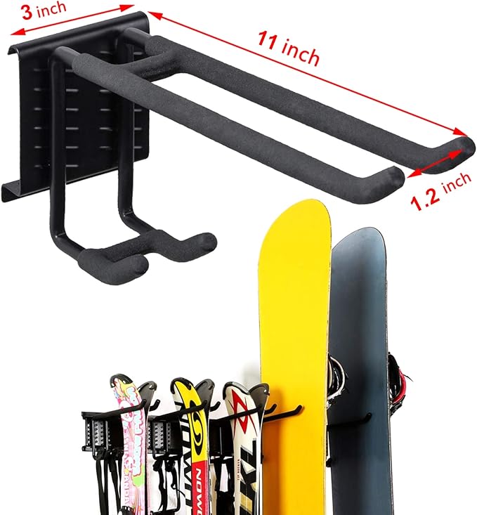 WALMANN Garage Storage Organization System Ski Wall Rack 10 Pairs of Skis Mount - Image 3