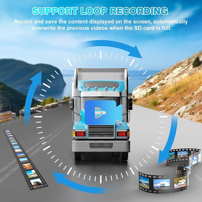 Fookoo HD 10" Wireless Backup Camera System, 1080P 10-inch Quad Split Monitor - Image 4