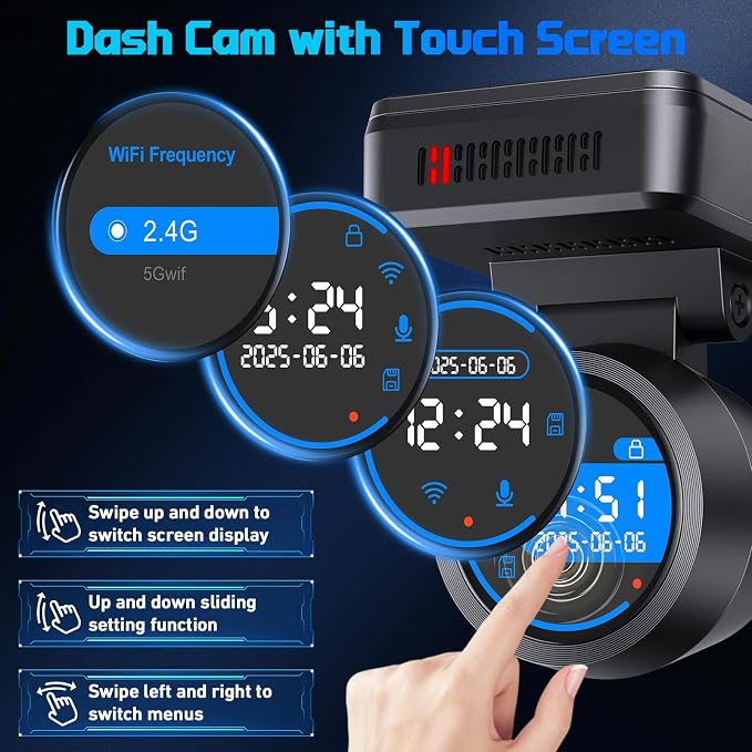 Dash Cam Front 4K Dash Camera for Cars Built-in WiFi/APP Control Dashcams for - Image 2