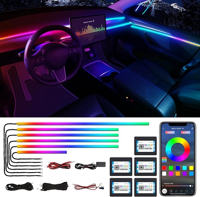Dreamcolor Acrylic Interior Car LED Strip Light by MAODANER